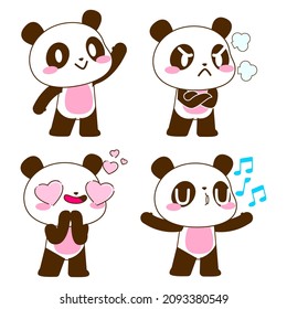cute little panda vector illustration