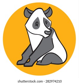 cute little panda - vector illustration