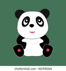cute little panda vector illustration