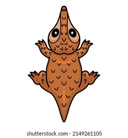 Cute little pangolin cartoon character