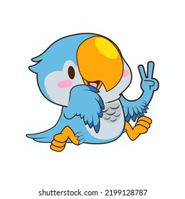 cute little parakeets vector illustration
