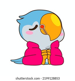 cute little parakeets vector illustration