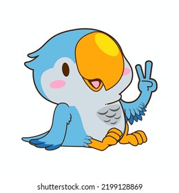 cute little parakeets vector illustration