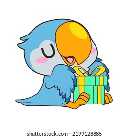 cute little parakeets vector illustration