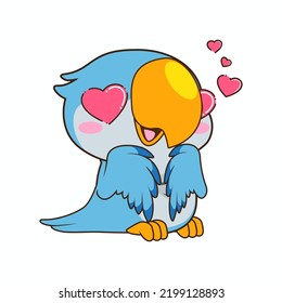 cute little parakeets vector illustration