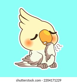 cute little parrot vector illustration