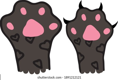 cute little paws. multicolored and simple