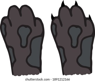 cute little paws. multicolored and simple