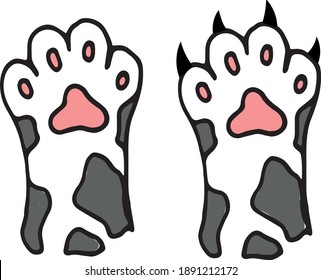 cute little paws. multicolored and simple
