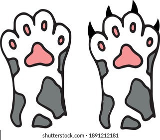 cute little paws. multicolored and simple