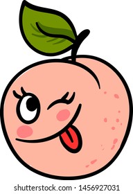 Cute little peach, illustration, vector on white background