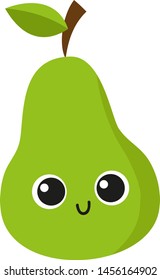 Cute kleine Birne, Illustration, Vektorgrafik auf weißem Hintergrund