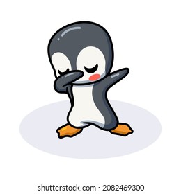 Cute little penguin cartoon dabbing