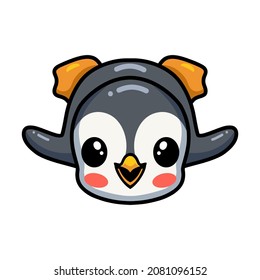 Cute little penguin cartoon lying down