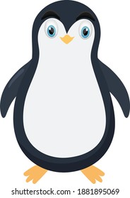 Cute little penguin cartoon vector art and illustration
