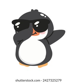 Cute little penguin dabbing  cartoon