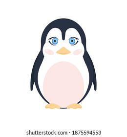 Cute little penguin. For the design of postcards and books. Vector.