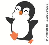 Cute little penguin happy vector illustration