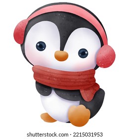 Cute Little Penguin Illustration for decoration