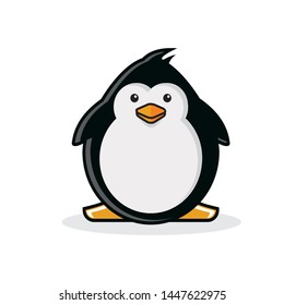 Cute Little Penguin Mascot Icon Stock Vector (Royalty Free) 1447622975