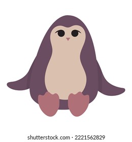 Pequeño pingüino. Ilustración vectorial al estilo de las caricaturas aisladas en un fondo blanco.