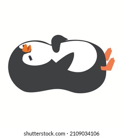 Cute little penguin sleep vector illustration