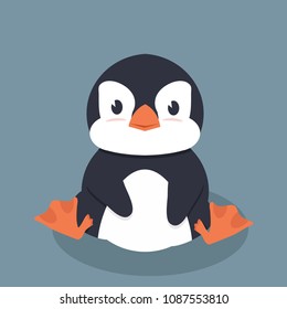 Cute little penguin vector