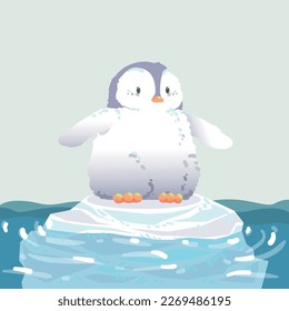 linda ilustración vectorial de pingüino