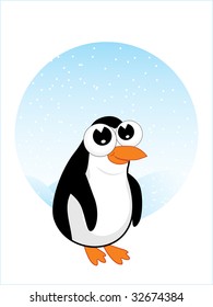 cute little penguin, vector image