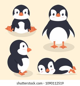 Cute Little Penguin Vector Set