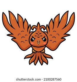 Cute Little Phoenix Cartoon Flying