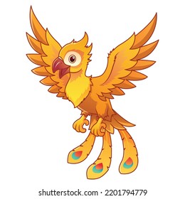 Cute Little Phoenix Cartoon Illustration