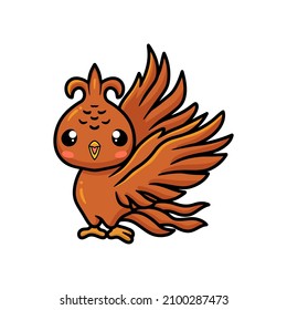 Cute Little Phoenix Cartoon Posing