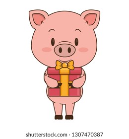 cute little pig character