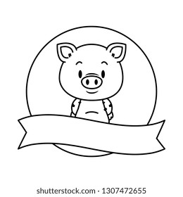 cute little pig character