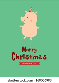 cute little pig christmas