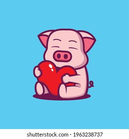 The cute little pig is feeling love