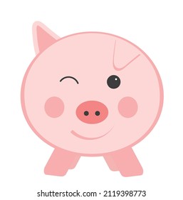Kleines Schwein zern. Vektorgrafik