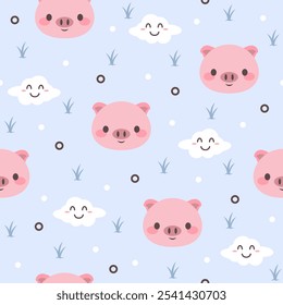 Cute Little Pig Vector Pattern Fashion Designs