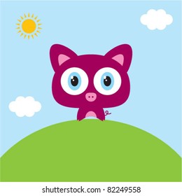 cute little piggy holiday doodle
