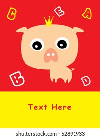 cute little piggy king tag