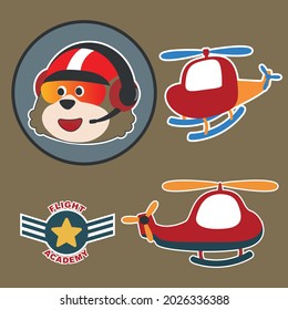 Cute little pilot vector illustration with cartoon style. Creative vector childish background for fabric, textile, nursery wallpaper, poster, card, brochure. and other decoration.