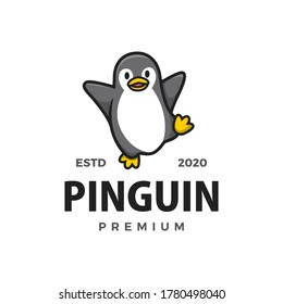 süße kleine Pinguin-Cartoon-Logo, Vektorsymbol