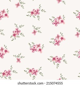 cute little pink flowers seamless pattern background. vector