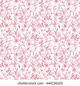 cute little pink flowers seamless pattern background. vector. Delicate pink.