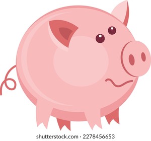 cute little pink piglet vector