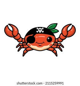 Cute Little Pirate Crab Cartoon