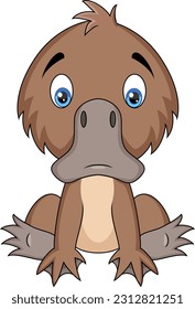 Cute little platypus cartoon sitting