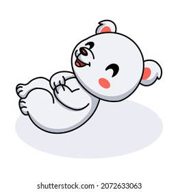 Cute little polar bear cartoon laughing