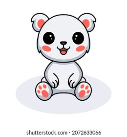 Cute little polar bear cartoon sitting